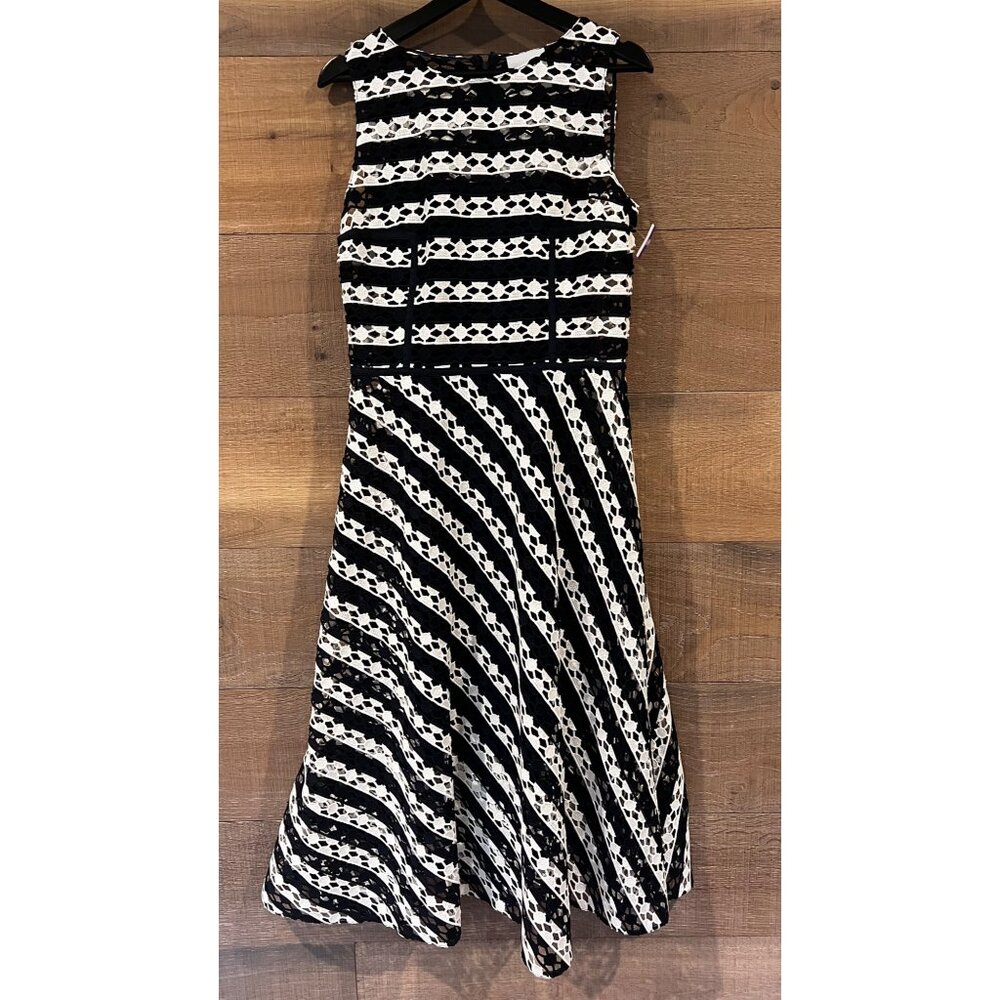 Akris punto Striped Guipure Lace Maxi Dress size 8 - Picture 4 of 13